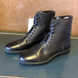 Black leather paddock boots